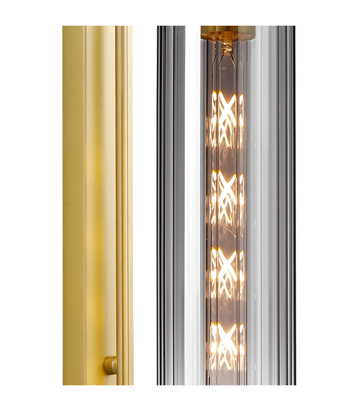 Clarkson 70cm Curved Wall Light 1 Light E27 Satin Gold / Smoke Fade-5