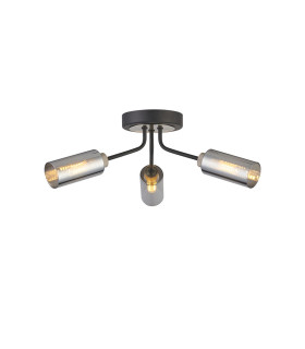 Harpursville 43.6cm Ceiling 3 Light G9 Anthracite/Satin Nickel/Smoked Glass-1