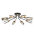 Harpursville Ceiling 8 Light G9 Anthracite/Satin Nickel/Smoked Glass-1