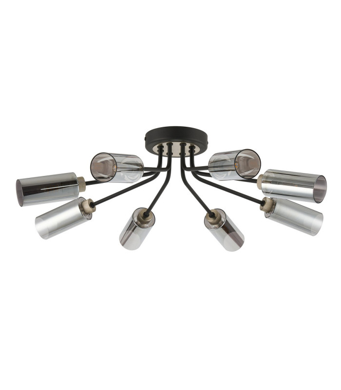 Harpursville Ceiling 8 Light G9 Anthracite/Satin Nickel/Smoked Glass-4