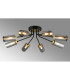Harpursville Ceiling 8 Light G9 Satin Black/Gold/Smoked Glass-3