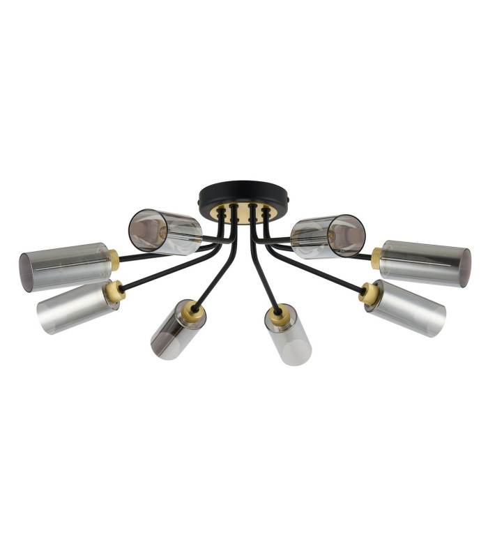 Harpursville Ceiling 8 Light G9 Satin Black/Gold/Smoked Glass-4