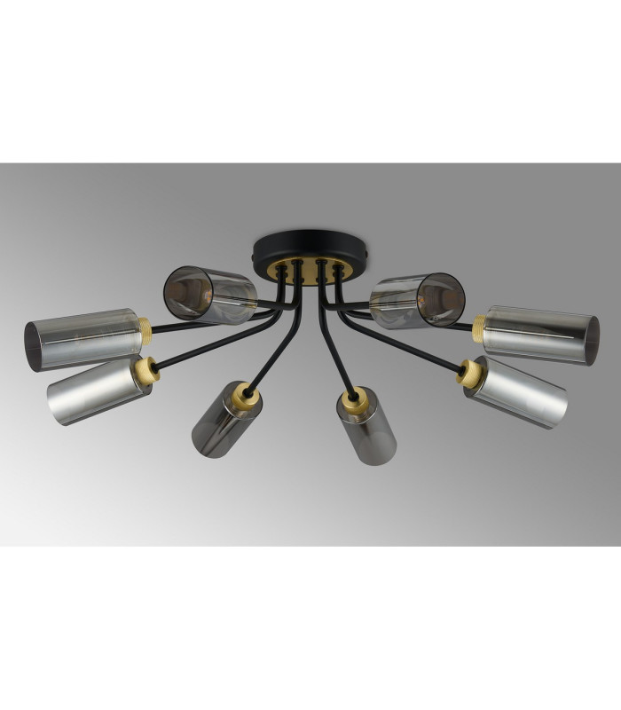 Harpursville Ceiling 8 Light G9 Satin Black/Gold/Smoked Glass-8
