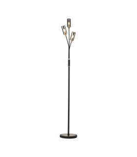 Harpursville Floor Lamp 3 Light G9 Anthracite/Satin Nickel/Smoked Glass-1