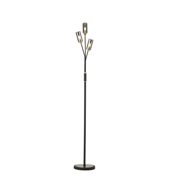 Harpursville Floor Lamp 3 Light G9 Anthracite/Satin Nickel/Smoked Glass-1