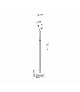 Harpursville Floor Lamp 3 Light G9 Anthracite/Satin Nickel/Smoked Glass-2