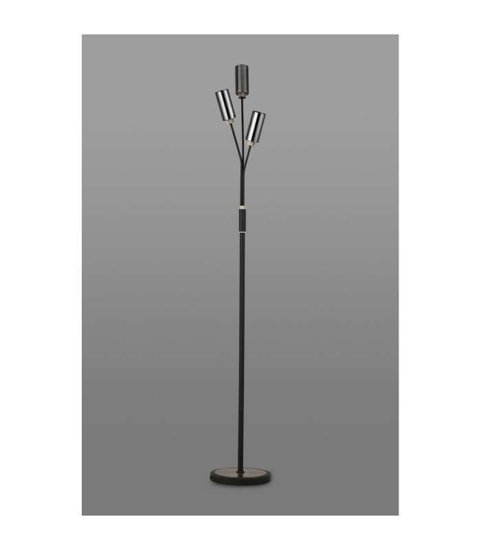 Harpursville Floor Lamp 3 Light G9 Anthracite/Satin Nickel/Smoked Glass-7