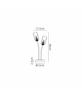 Harpursville Table Lamp 2 Light G9 Anthracite/Satin Nickel/Smoked Glass-2
