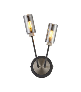 Harpursville Wall Lamp 2 Light G9 Anthracite/Satin Nickel/Smoked Glass-1
