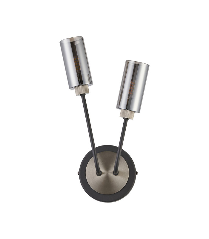 Harpursville Wall Lamp 2 Light G9 Anthracite/Satin Nickel/Smoked Glass-4