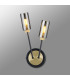 Harpursville Wall Lamp 2 Light G9 Satin Black/Gold/Smoked Glass-3