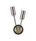 Harpursville Wall Lamp 2 Light G9 Satin Black/Gold/Smoked Glass-4