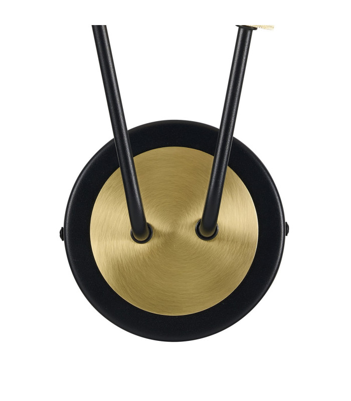 Harpursville Wall Lamp 2 Light G9 Satin Black/Gold/Smoked Glass-5