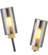 Harpursville Wall Lamp 2 Light G9 Satin Black/Gold/Smoked Glass-6