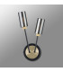 Harpursville Wall Lamp 2 Light G9 Satin Black/Gold/Smoked Glass-7