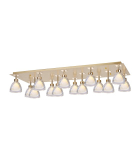 Baldwin Rectangle Flush Curved Cone Glass (U) 14 Light G9 French Gold/Iridescent/Opal/Matt Gold-1