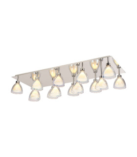 Baldwin Rectangle Flush Curved Cone Glass (U) 14 Light G9 Polished Chrome/Iridescent/Opal/Silver-1