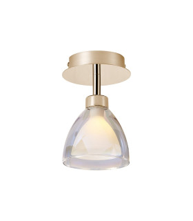 Baldwin 12cm Flush Curved Cone Glass (U) 1 Light G9 French Gold/Iridescent/Opal-1