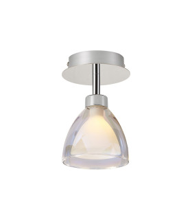Baldwin 12cm Flush Curved Cone Glass (U) 1 Light G9 Polished Chrome/Iridescent/Opal-1