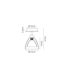 Baldwin 12cm Flush Curved Cone Glass (U) 1 Light G9 Polished Chrome/Iridescent/Opal-2