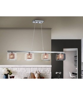 4 Light Crystal Bar Ceiling Pendant Chrome, copper, G9 - 1