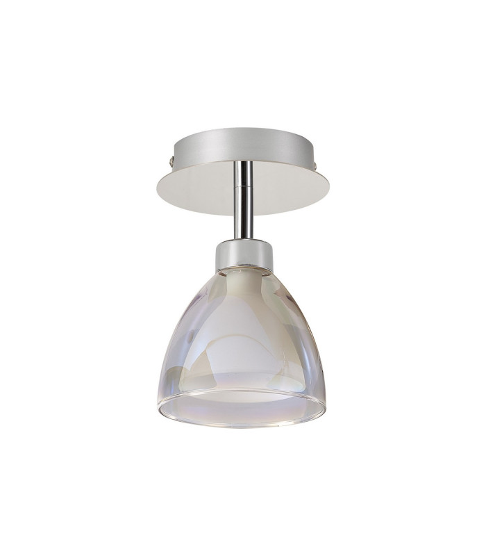 Baldwin 12cm Flush Curved Cone Glass (U) 1 Light G9 Polished Chrome/Iridescent/Opal-4