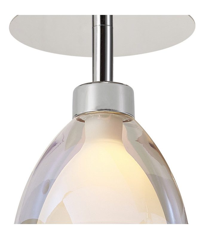 Baldwin 12cm Flush Curved Cone Glass (U) 1 Light G9 Polished Chrome/Iridescent/Opal-6