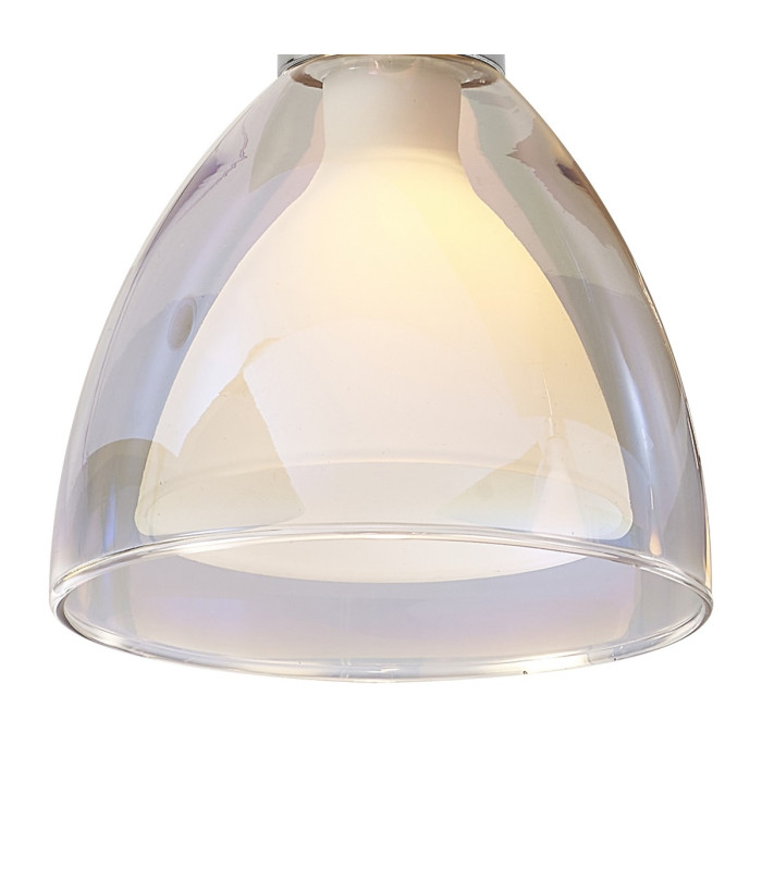 Baldwin 12cm Flush Curved Cone Glass (U) 1 Light G9 Polished Chrome/Iridescent/Opal-7