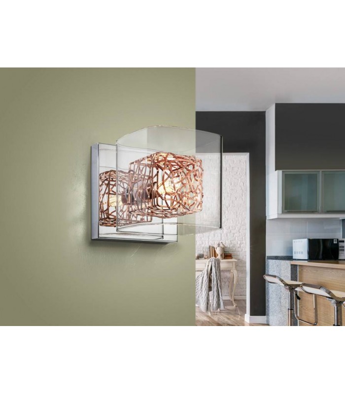 Crystal Wall Lamp Chrome, copper, G9 - 1