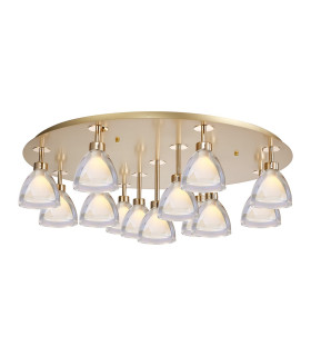 Baldwin 82cm 80cm Round Flush Curved Cone Glass (U) 13 Light G9 French Gold/Iridescent/Opal/Matt Gold-1