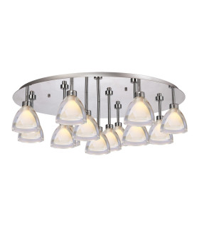Baldwin 82cm 80cm Round Flush Curved Cone Glass (U) 13 Light G9 Polished Chrome/Iridescent/Opal-1