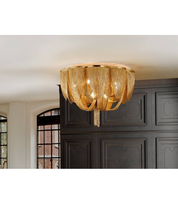 10 Light Flush Ceiling Light Nickel, G9 - 1