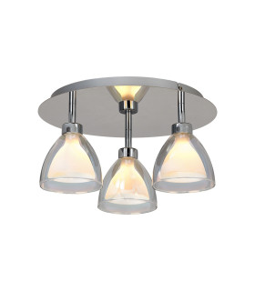 Baldwin 36cm 35cm Round Flush Curved Cone Glass (U) 3 Light G9 Polished Chrome/Iridescent/Opal-1