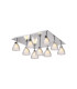 Baldwin Square Flush Curved Cone Glass (U) 9 Light G9 Polished Chrome/Iridescent/Opal/Silver-1