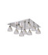 Baldwin Square Flush Curved Cone Glass (U) 9 Light G9 Polished Chrome/Iridescent/Opal/Silver-4