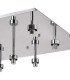 Baldwin Square Flush Curved Cone Glass (U) 9 Light G9 Polished Chrome/Iridescent/Opal/Silver-9