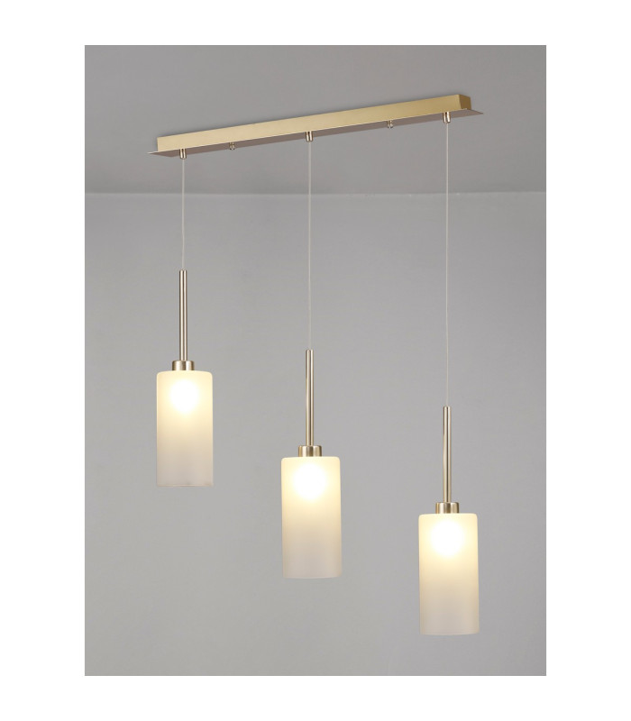 Baldwin Linear Pendant 2m 3 x G9 French Gold/Frosted Type A Shade-3