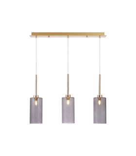 Baldwin Linear Pendant 2m 3 x G9 French Gold/Smoked Type A Shade-1