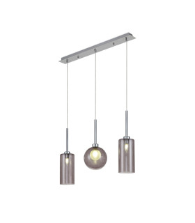 Baldwin Linear Pendant 2m 3 x G9 Polished Chrome/Smoked/Frosted Type A