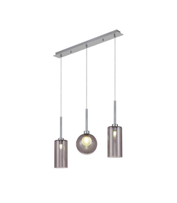 Baldwin Linear Pendant 2m 3 x G9 Polished Chrome/Smoked/Frosted Type A