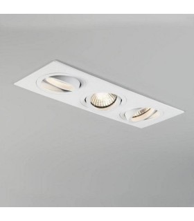 3 Light Triple Tiltable Recessed Spotlight Matt White, GU10 - 1