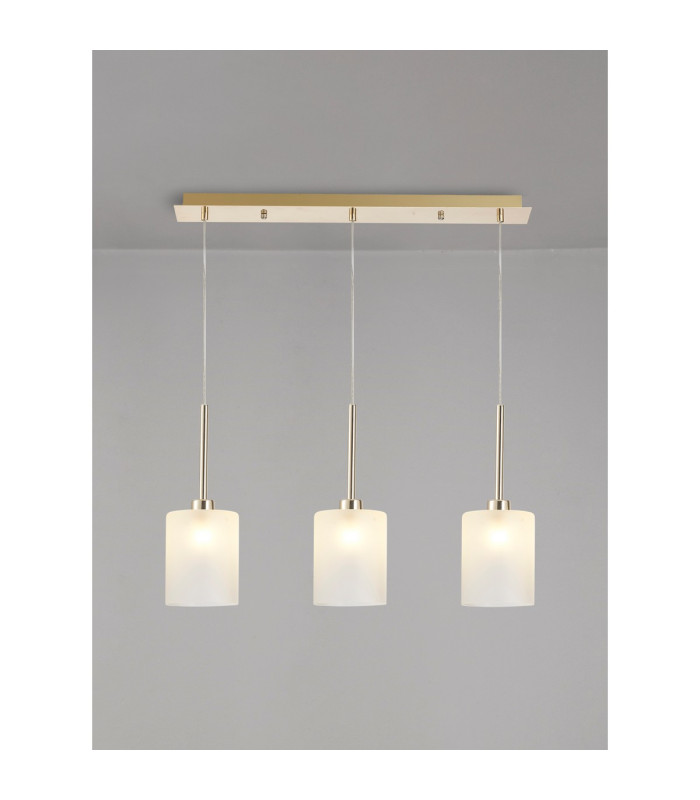 Baldwin Linear Pendant 2m 3 x G9 French Gold/Frosted Type B Shade-3