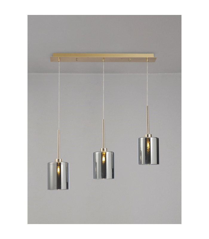 Baldwin Linear Pendant 2m 3 x G9 French Gold/Chrome Type B Shade-3