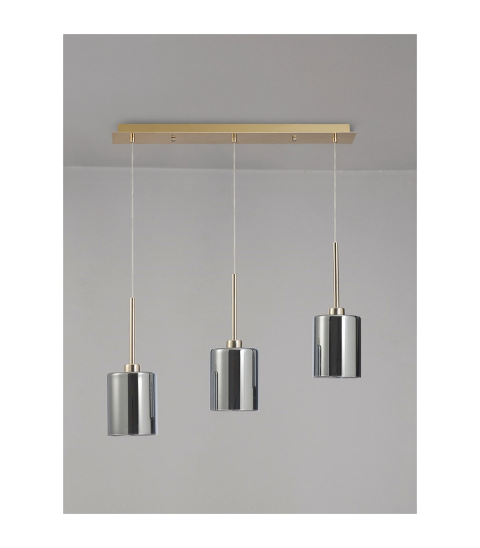 Baldwin Linear Pendant 2m 3 x G9 French Gold/Chrome Type B Shade-10