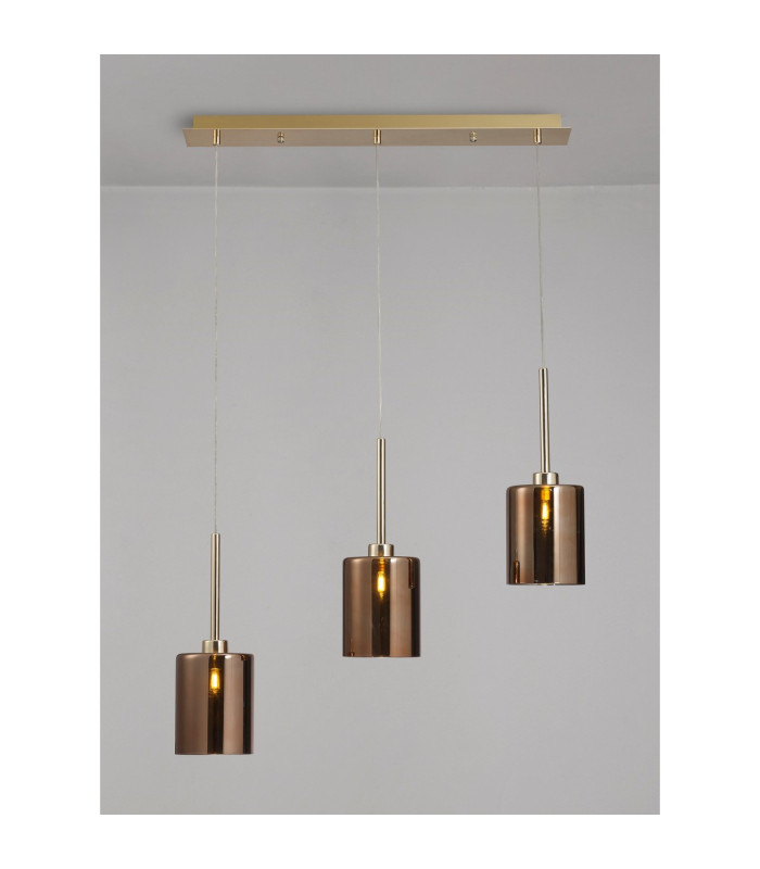 Baldwin Linear Pendant 2m 3 x G9 French Gold/Copper Type B Shade-3