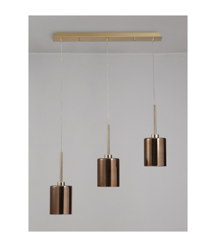 Baldwin Linear Pendant 2m 3 x G9 French Gold/Copper Type B Shade-10