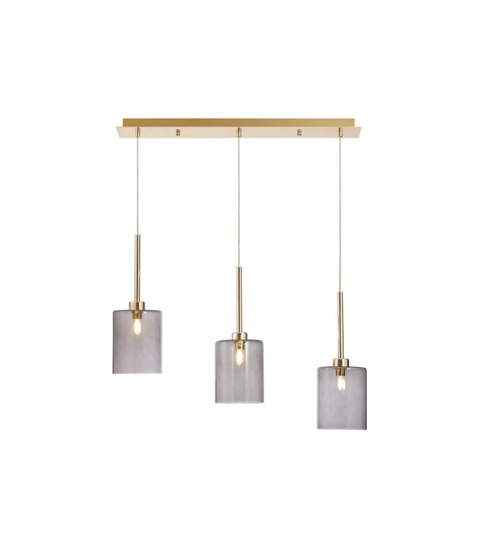 Baldwin Linear Pendant 2m 3 x G9 French Gold/Smoked Type B Shade-1