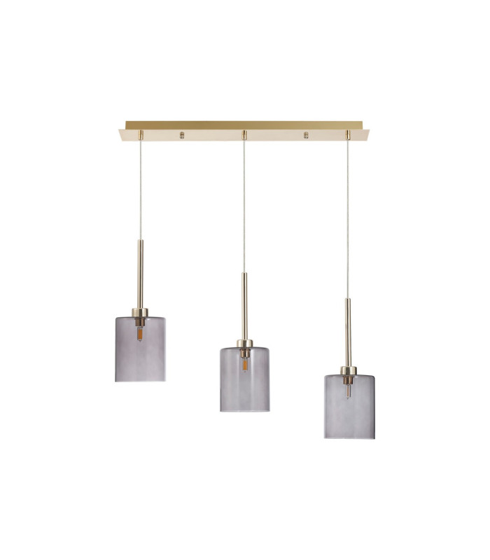 Baldwin Linear Pendant 2m 3 x G9 French Gold/Smoked Type B Shade-4