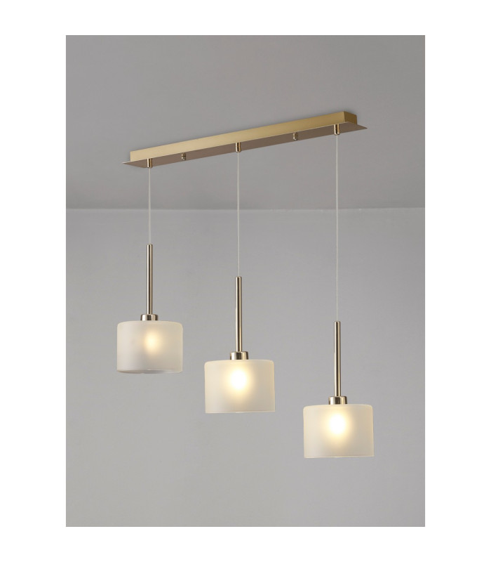 Baldwin Linear Pendant 2m 3 x G9 French Gold/Frosted Type C Shade-3