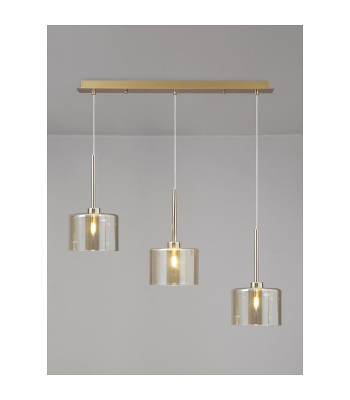 Baldwin Linear Pendant 2m 3 x G9 French Gold/Cognac Type C Shade-3